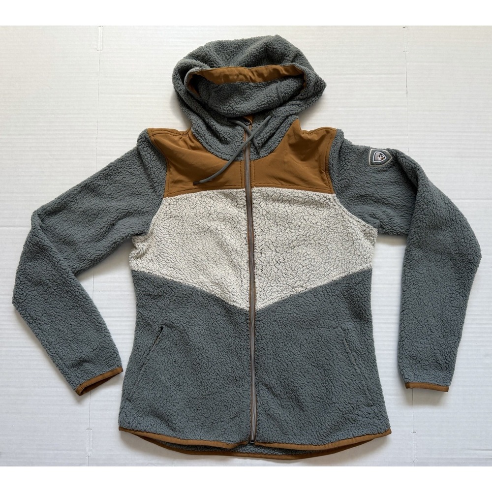 KÜHL Women's Small Sherpa Fleece Full Zip Hooded Jacket Colorblock